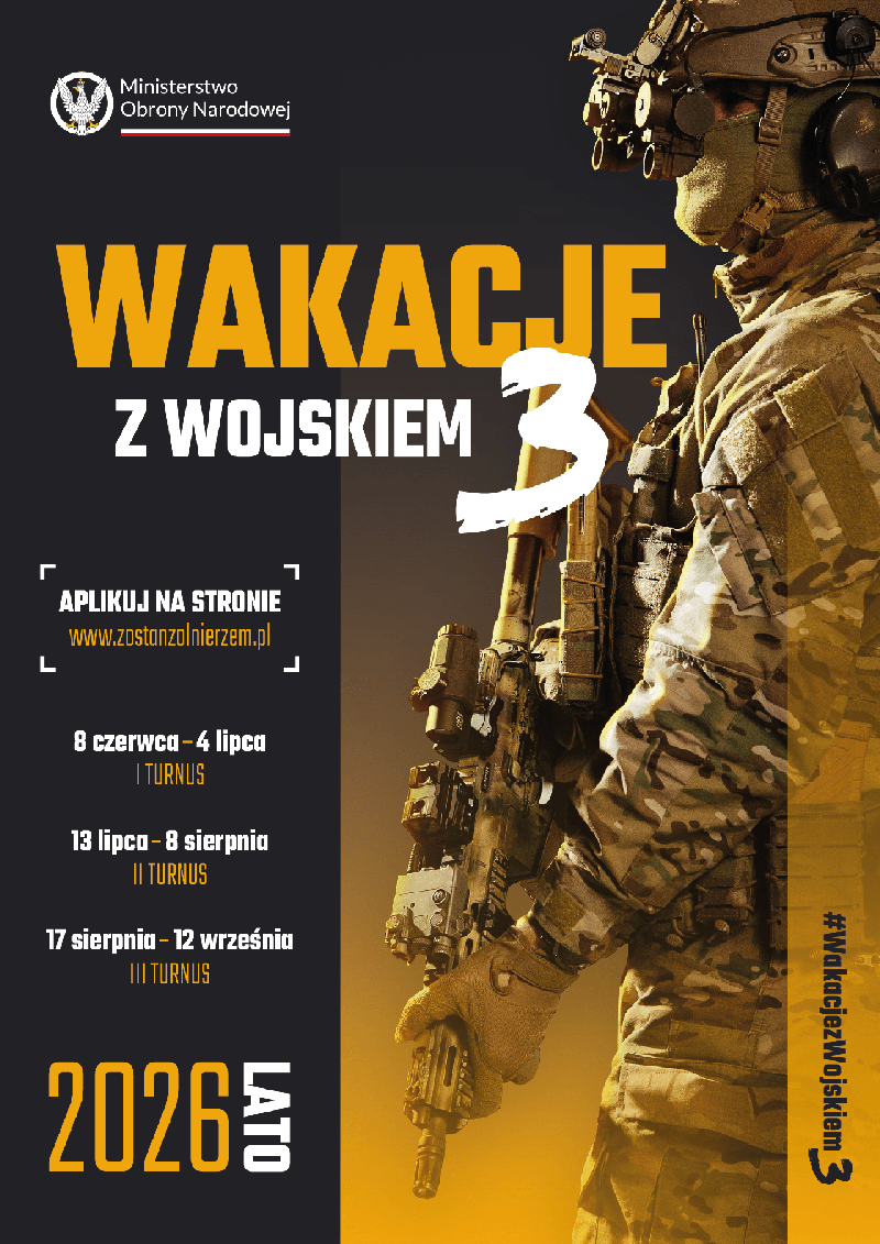 plakat wakacje z wojskiem