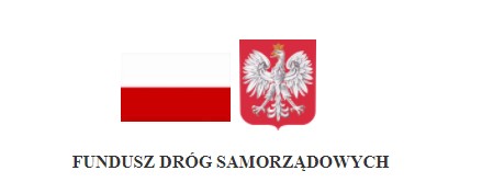 Flaga i Godło Polski z tekstem Fundusz Dróg Samorządowych