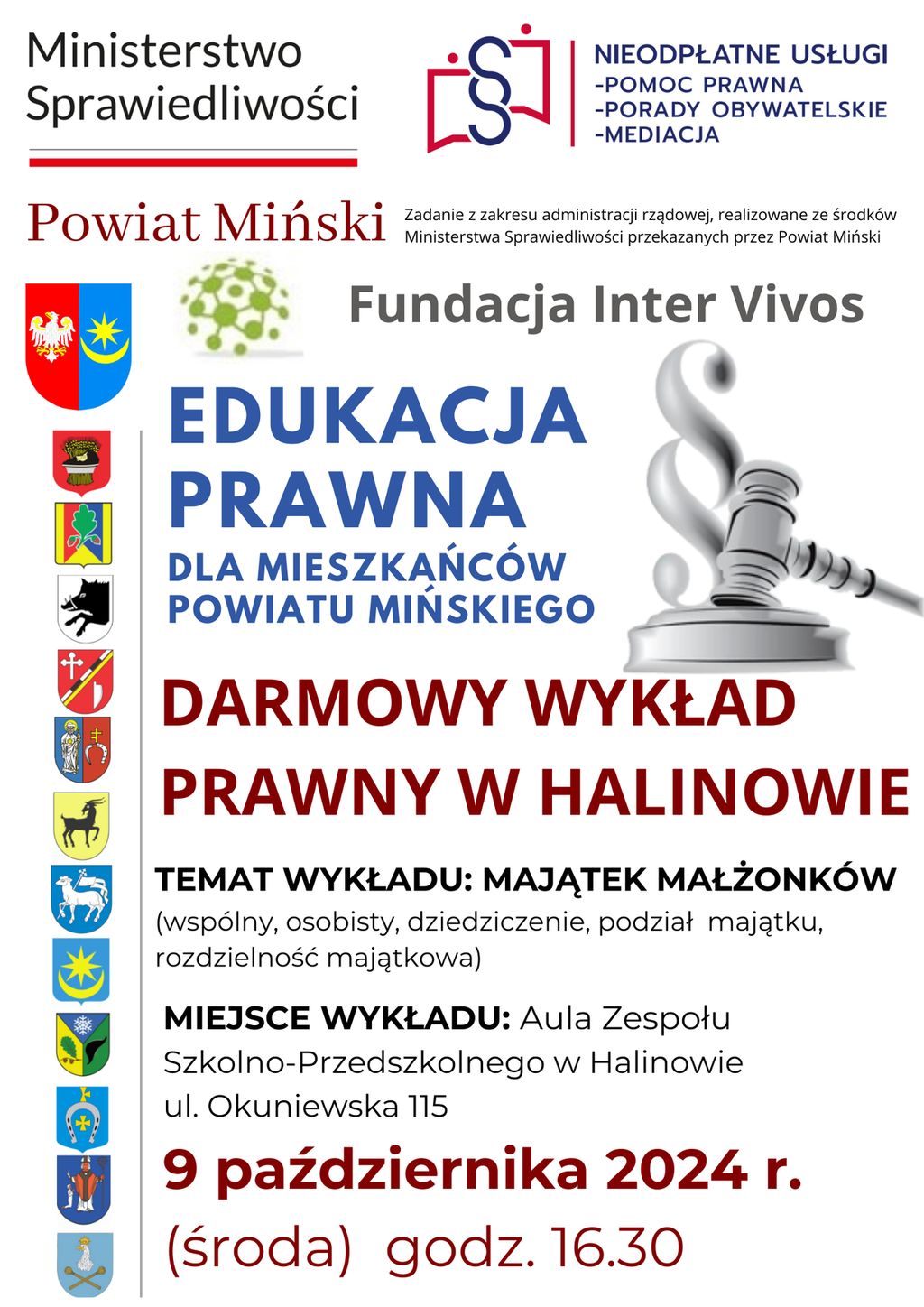 halinow majatek malzonkow - edukacja prawna plakat informacyjny