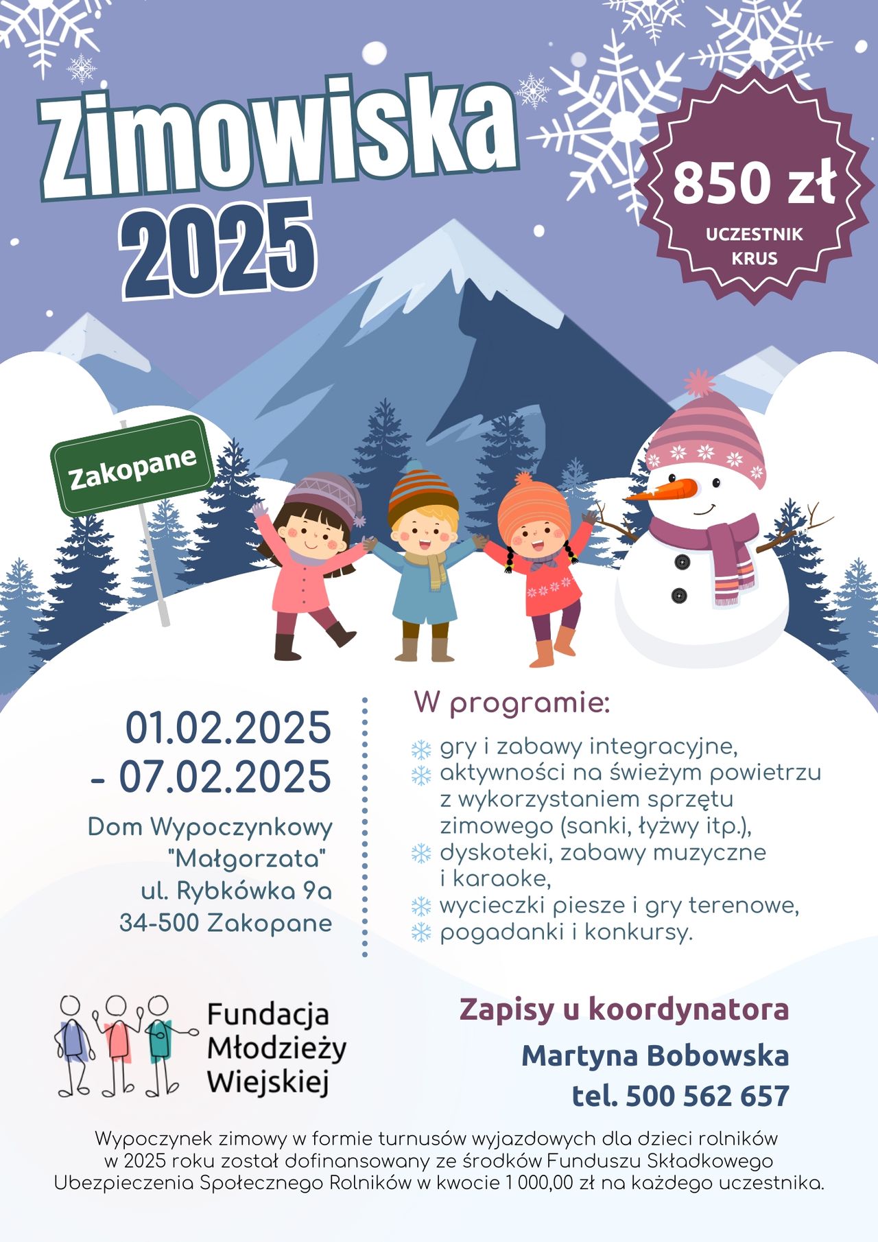 plakat Zimowiska 2025