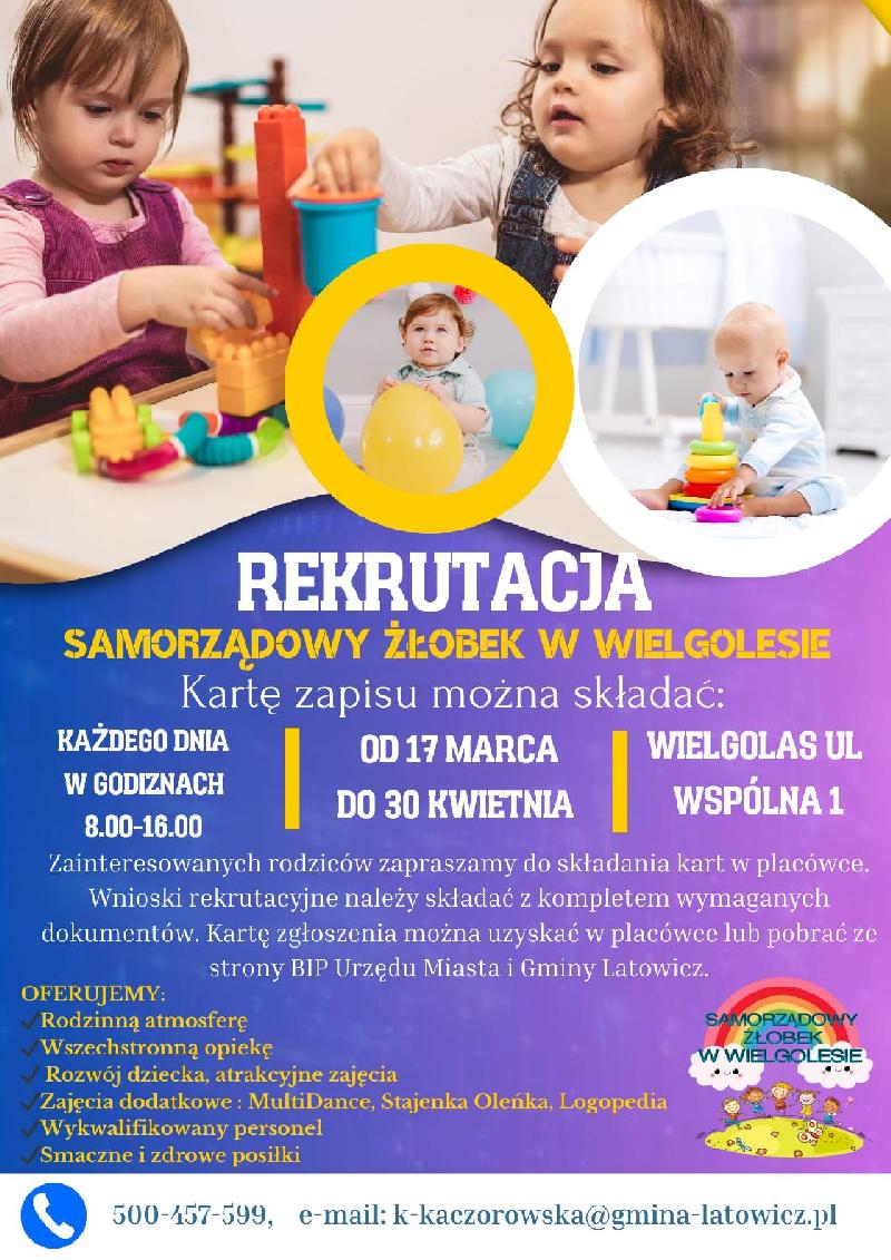 plakat rekrutacja do żłobka