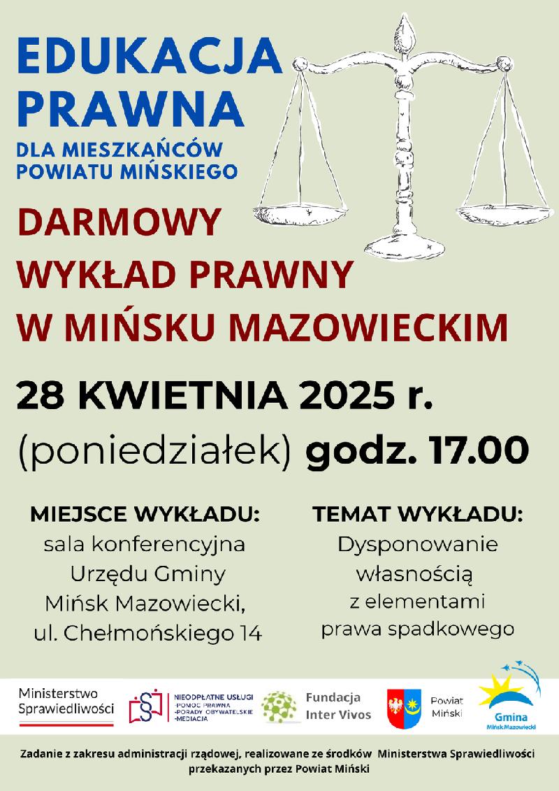 wykład prawny - plakat informacyjny