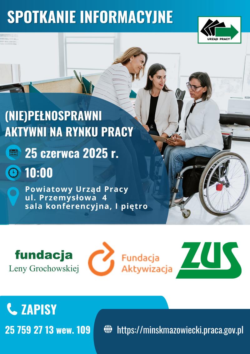 plakat informacyjny o rynku pracy dla niepełnosprawnych