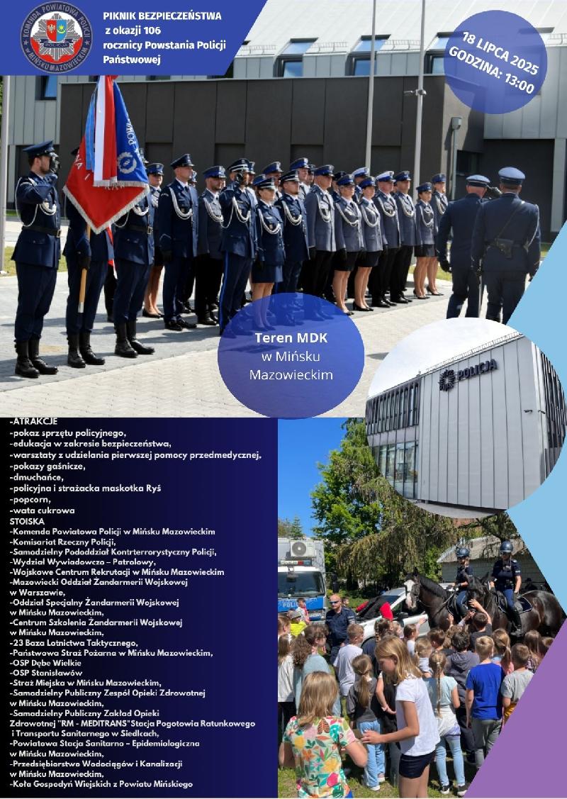 plakat policja piknik bezpieczeństwa