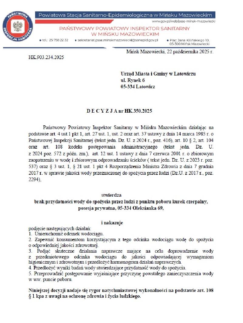 decyzja SANEPID