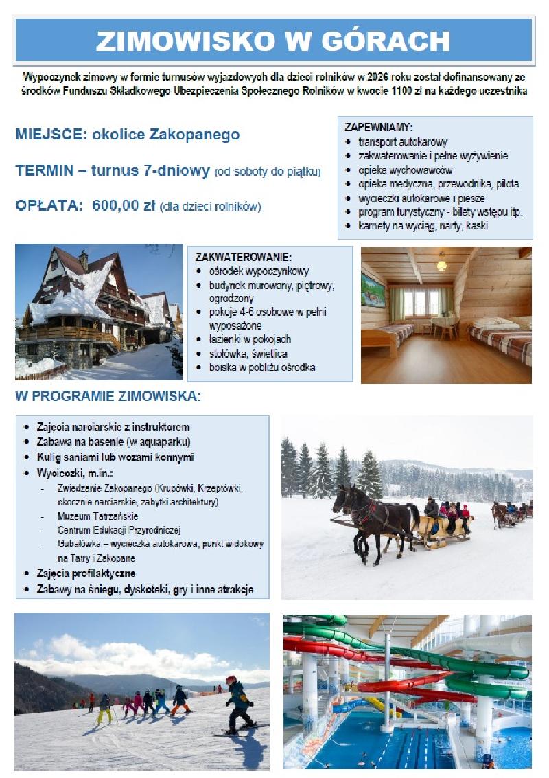 informacje o zimowisku dla dzieci