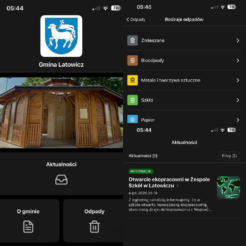 nowy wygląd aplikacji gminy Latowicz